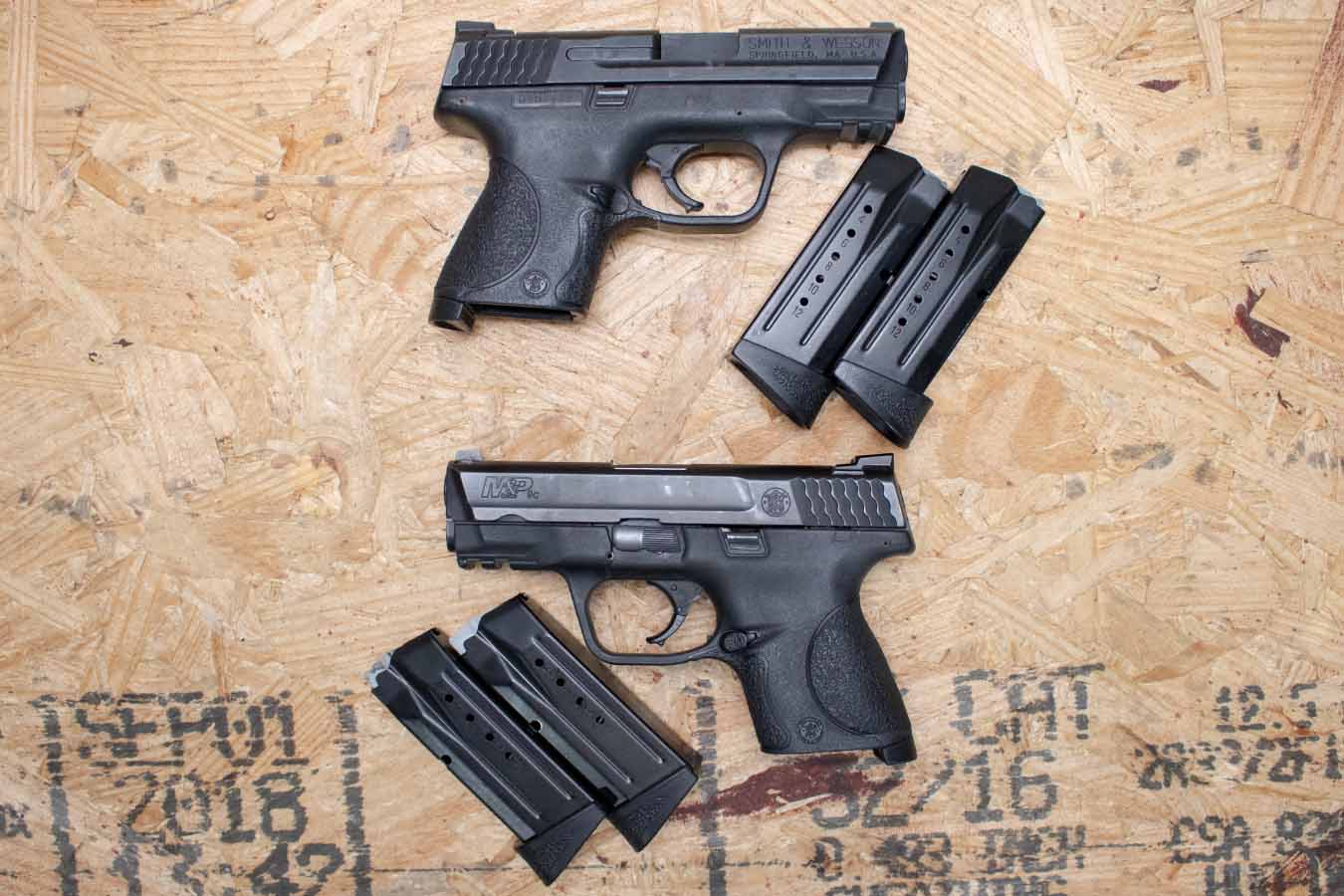 SMITH AND WESSON M&P9 Compact 9mm Police Trade-in Pistols with Magazine Disconnect (Fair Condition)